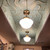 Modern Art 20 in x 20 in Glue-up Styrofoam Ceiling Tile Pack - #R136 - Gold Moss - Insatelled in Bathroom