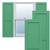 True Fit PVC Two Equal Flat Panel Shutters (Per Pair) - Lily Pads