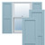 True Fit PVC Two Equal Flat Panel Shutters (Per Pair) - Peaceful Blue