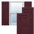 True Fit PVC San Juan Capistrano Mission Style Fixed Mount Shutters (Per Pair) -  Wine Red