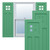True Fit PVC San Antonio Mission Style Fixed Mount Shutters (Per Pair)  - Lily Pads