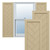 True Fit PVC Single Panel Herringbone Modern Style Fixed Mount Shutters (Per Pair) - Natural Twine