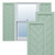 True Fit PVC Single Panel Herringbone Modern Style Fixed Mount Shutters (Per Pair) - Seaglass
