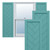 True Fit PVC Single Panel Herringbone Modern Style Fixed Mount Shutters (Per Pair) - Pure Turquoise