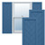 True Fit PVC Single Panel Herringbone Modern Style Fixed Mount Shutters (Per Pair) - Sojourn Blue