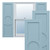 True Fit PVC Center Circle Arts & Crafts Fixed Mount Shutters (Per Pair) - Peaceful Blue
