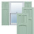 True Fit PVC San Miguel Mission Style Fixed Mount Shutters (Per Pair) - Seaglass