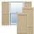 True Fit PVC Two Panel Chevron Modern Style Fixed Mount Shutters (Per Pair) - Natural Twine