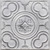 Gothic Fleur - Faux Tin Ceiling Tile - #334 - 24" x  24" - Distressed Silver