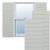 True Fit PVC Horizontal Slat Modern Style Fixed Mount Shutters (Per Pair) - Hailstorm Gray