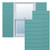 True Fit PVC Horizontal Slat Modern Style Fixed Mount Shutters (Per Pair) - Pure Turquoise