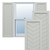 True Fit PVC Single Panel Chevron Modern Style Fixed Mount Shutters (Per Pair) - Hailstorm Gray