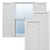 True Fit PVC Single Panel Chevron Modern Style Fixed Mount Shutters (Per Pair) - White