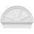 Half Round Sunburst Architectural Grade PVC Combination Pediment - 4 spoke