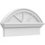 Segment Arch Architectural Grade PVC Combination Pediment - 3 Spoke