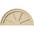 Half Round Smooth Signature Urethane Pediment, Primed Tan - 4 Spoke
