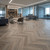 Blues Herringbone SPC Vinyl Flooring Planks - 29.5 in x 5.9 in - King Oak - Installed
