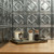 Charleston MirroFlex Crosshatch Silver 18 in. x 24 in. Glue-Up PVC Backsplash Kit - Installed