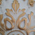 Ornamental Crest - Faux Tin Ceiling Tile - 24 in x 24 in - #DCT18 - Detailed View - White Matte Gold