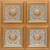 Heritage Medallion - Faux Tin Ceiling Tile - Glue Up - 24"x24" - Gold-Skyblue - #291