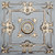 Rustic Petals - Faux Tin Ceiling Tile - 24 in x 24 in - #DCT29 - Aged White Gold