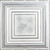Williamsburg - Hand Painted - Tin Ceiling Tile - #505 - 24"x24" - White Silver Metallic