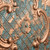 Majestic - Hand Painted - Tin Ceiling Tile - #500 - 24"x24" - Copper Green Patina - Close up - Image