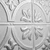 Tiptoe - Hand Painted - Wall and Ceiling Patterns - #309 - 24"x24" -  White Silver Metallic - Close up - Image