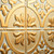 Tiptoe - Shanko - Hand Painted - Wall and Ceiling Patterns - #309 - 24"x24" - White Gold Metallic -  Close up - Image