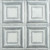 Cubism - Shanko - Hand Painted - Tin Ceiling Tile - #320 - 24"x24" -  White Silver Metallic