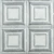 Cubism - Hand Painted - Tin Ceiling Tile - #320 - 24"x24" -  White Silver Metallic