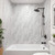 Herringbone Tile - MirroFlex - Tub and Shower Walls - Marble - Installed