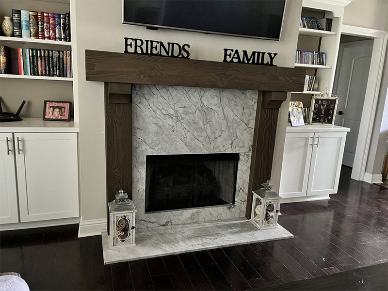 Faux Wood Beams Dark Walnut