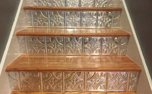 Install Faux Tin Ceiling Tiles On Stairs