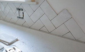 Install Herringbone Backsplash