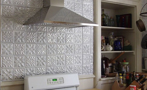 Install Tin Tile Backsplash
