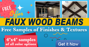 Free Offer For Faux Wood Beams - Free Samples of Finishes & Textures - 4x4 Samples of all Color options