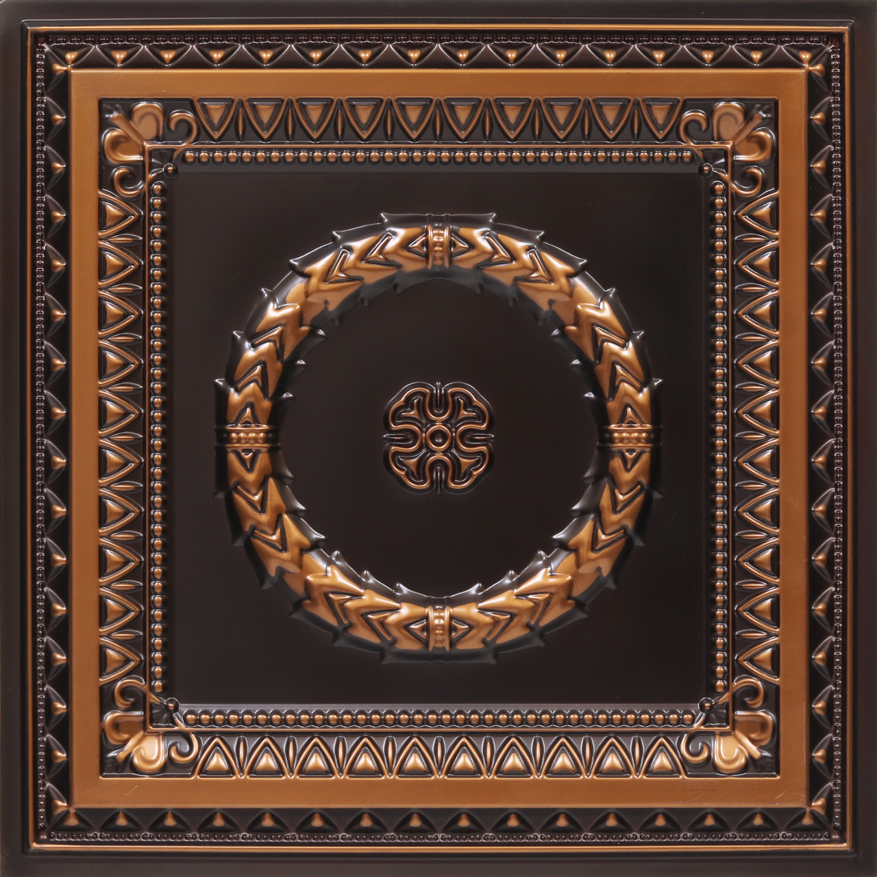 Laurel Wreath - Faux Tin Ceiling Tile - Antique Copper - #210