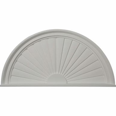 Half Round Sunburst Urethane Pediment - 36 in x 2 in x 18 in