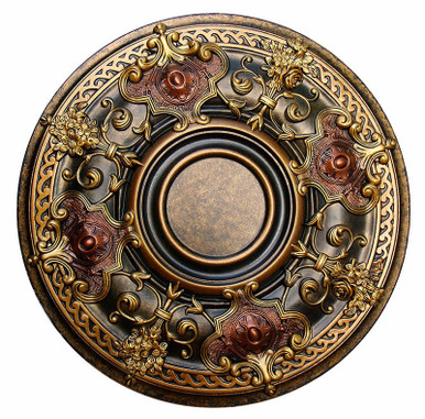 Shady Impression - FAD Hand Painted Ceiling Medallion 28 in - #CCMF-035-2