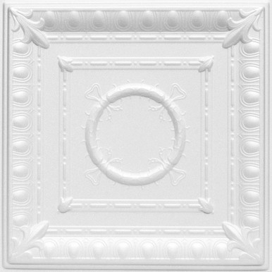 Romanesque Wreath Glue-up Styrofoam Ceiling Tile 20 in x 20 in - #R 47