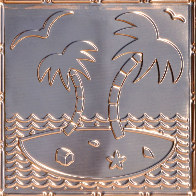 Island Oasis - Solid Copper Ceiling Tile - 24"x24" - #2481