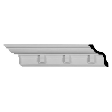 Nouveau Dentil - Urethane Crown Moulding - 94-1/2 in x 3-3/4 in x 5-7/8 in