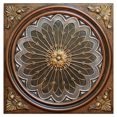 Rose Window - FAD Hand Painted Ceiling Tile 24 in X 24 in - #CTF-007