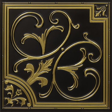 Lilies and Swirls - Faux Tin Ceiling Tile - #204