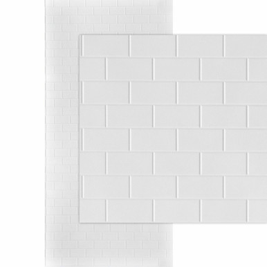 3D Subway Tile Panels by MirroFlex: 4x8 and 4x10 Glue-Up PVC Paneling Sheets