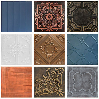 3 Full Hand-Painted Styrofoam Random Pattern Tiles Sample Pack