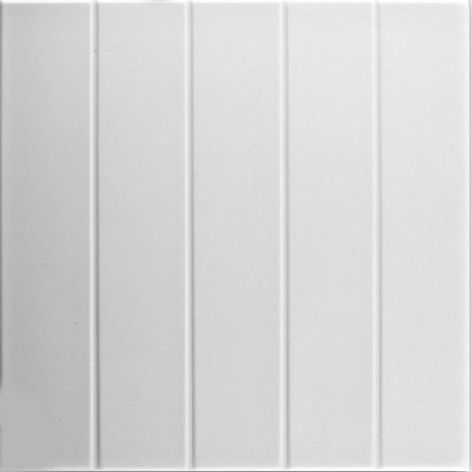 Bead Board 20 in x 20 in Glue-up Styrofoam Ceiling Tile Pack - #R104 - Plain White