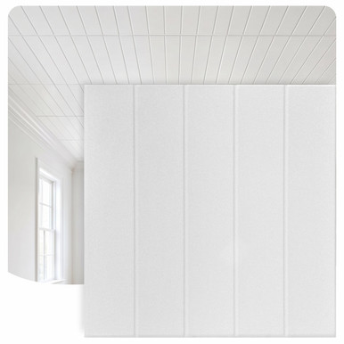 Bead Board 20 in x 20 in Glue-up Styrofoam Ceiling Tile Pack - #R104