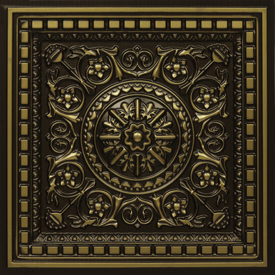 Da Vinci - Faux Tin - Coffered Drop Ceiling Tile - #215